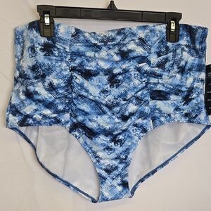 Torrid Blue Chevron Ruched Bikini Bottoms‎
